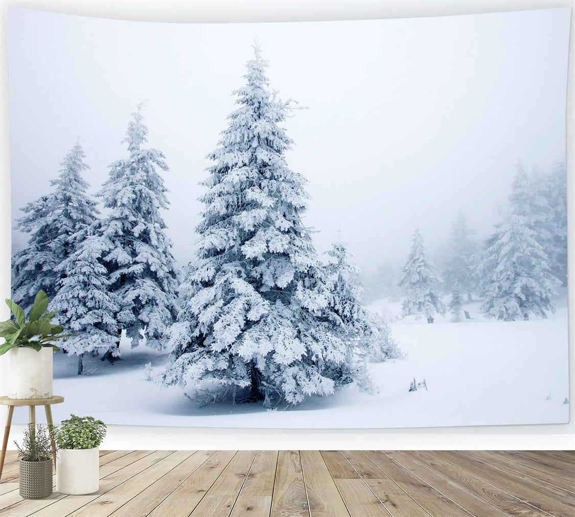 Winter Pines Quiet Snowy Landscape Backdrop BRP9-219