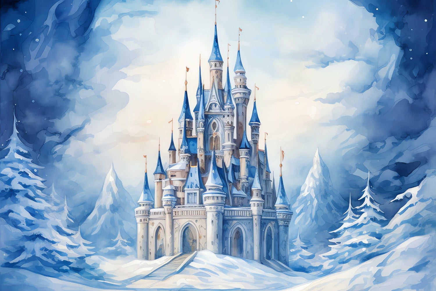 Ice Palace Winter Wonderland Fantasy Scene Backdrop BRP9-243