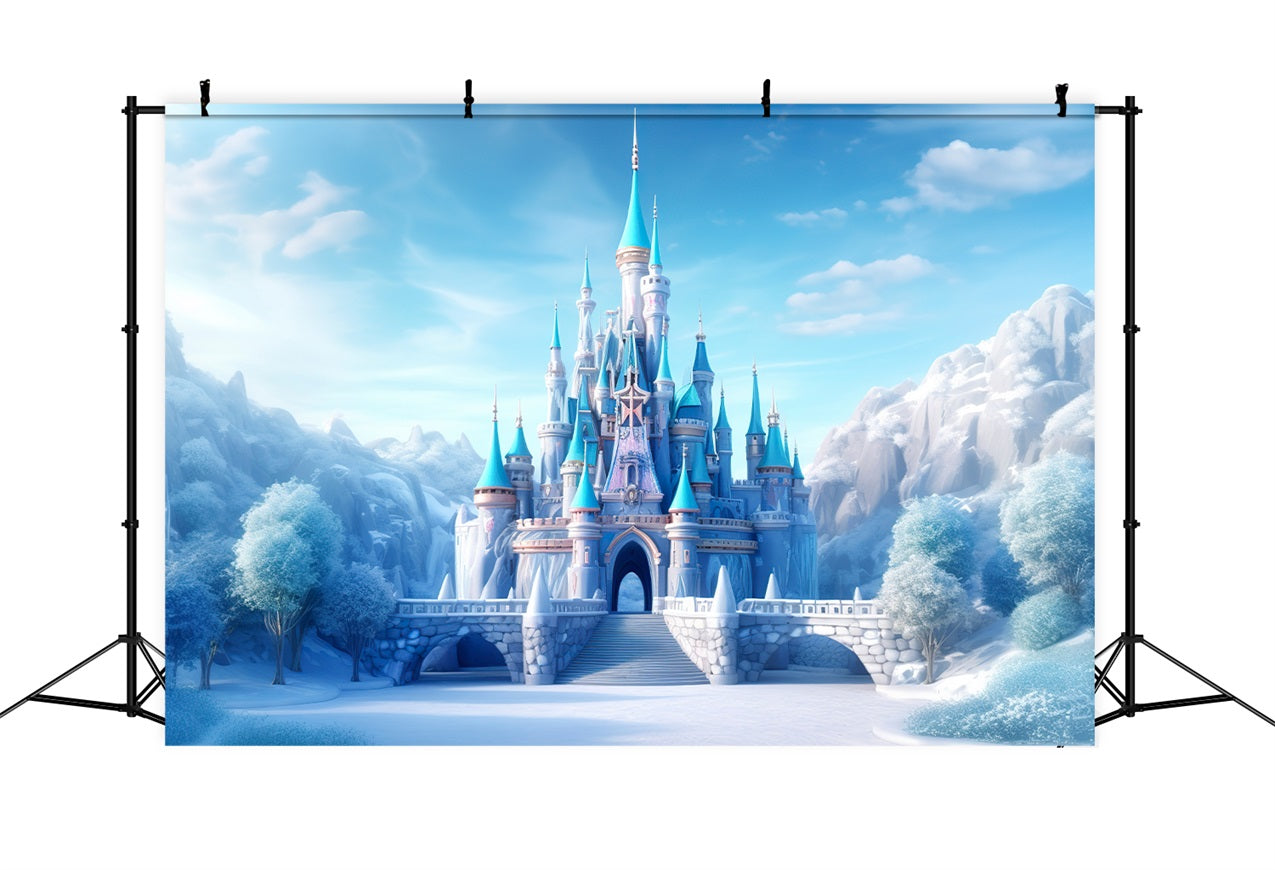 Fairytale Castle Winter Wonderland Setting Backdrop BRP9-248