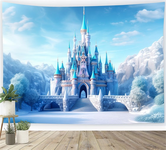 Fairytale Castle Winter Wonderland Setting Backdrop BRP9-248