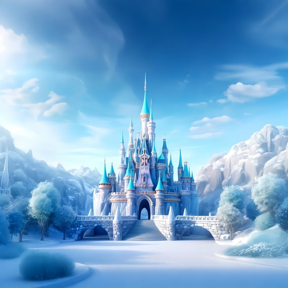 Fairytale Castle Winter Wonderland Setting Backdrop BRP9-248