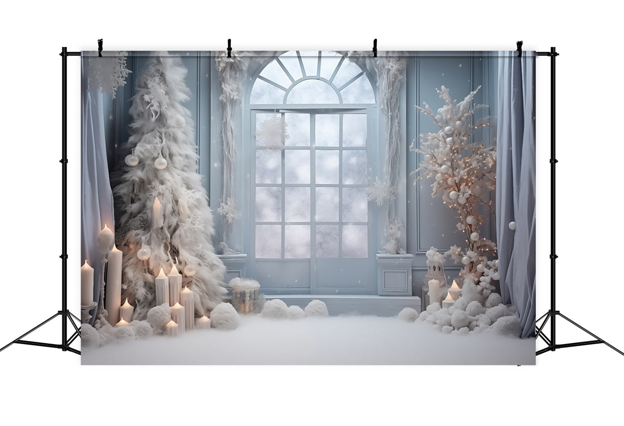 Frosty Window Scene Candles Winter Backdrop BRP9-254