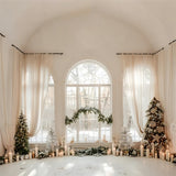 Serene Winter Window Christmas Candlelight Backdrop BRP9-256