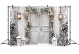 Winter Wonderland Door Snow Covered Trees Backdrop BRP9-257