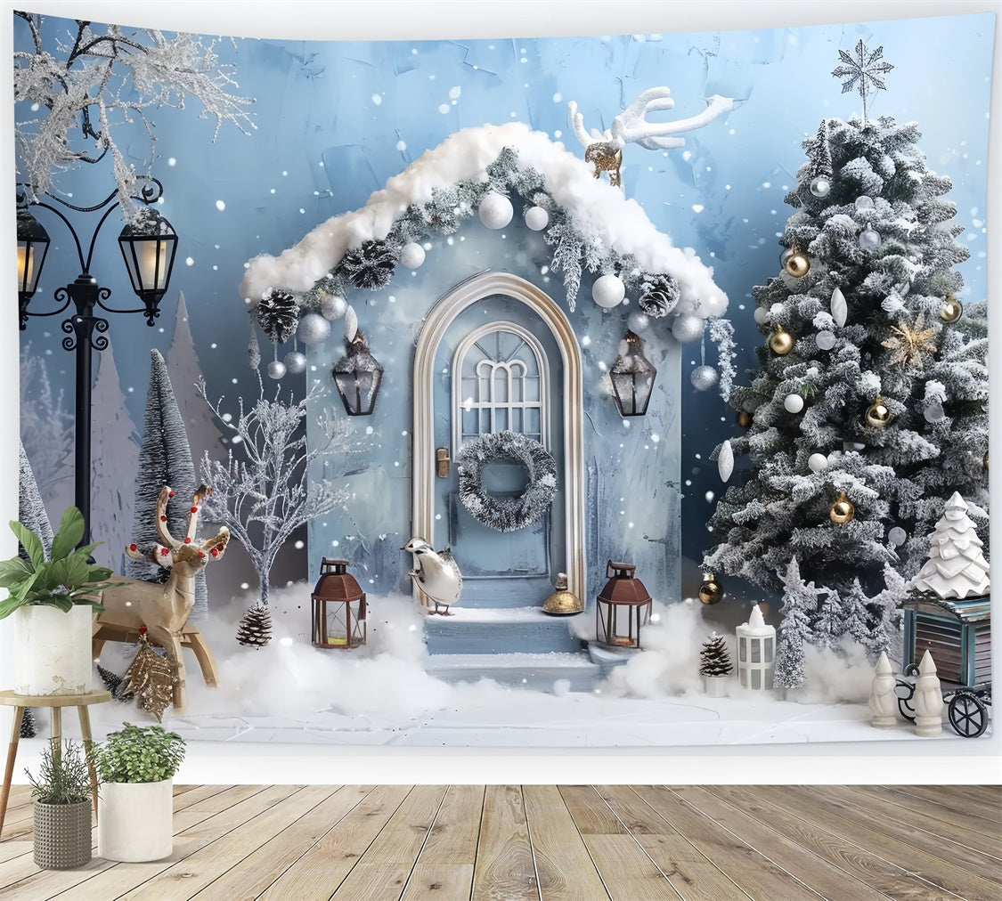 Snowy Pines Christmas Forest Charm Realistic Backdrop BRP9-27