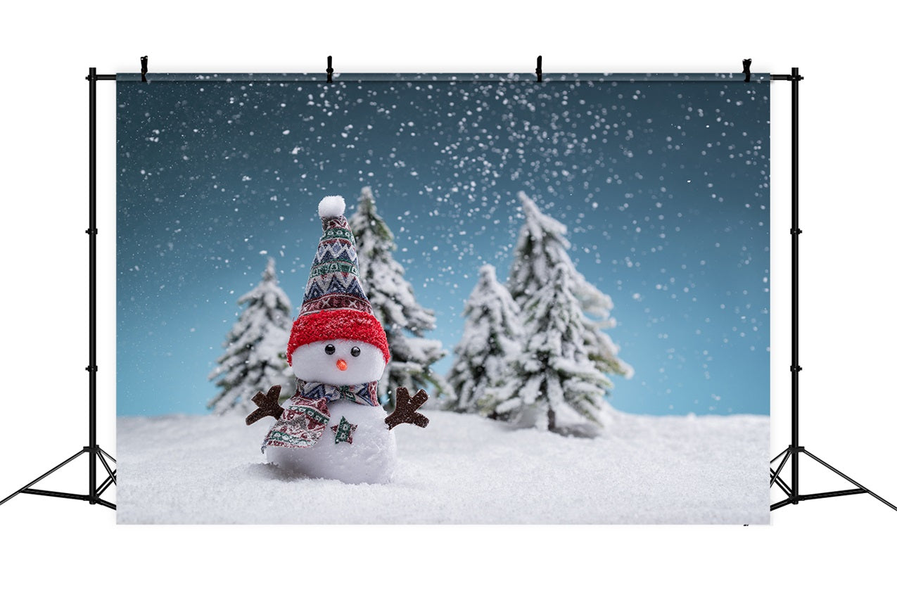 Snowman Winter Forest Photography Backdrop BRP9-280