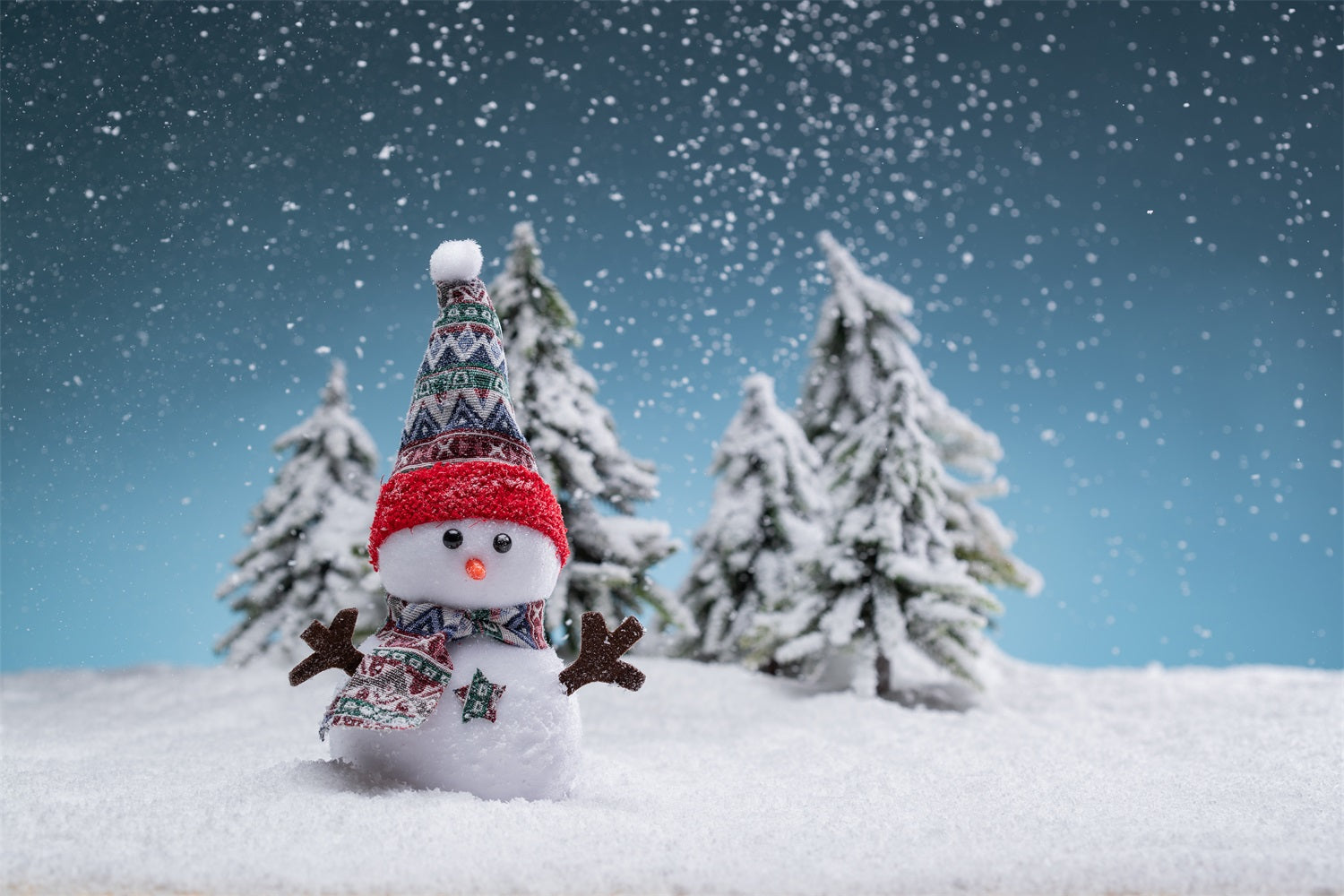 Snowman Winter Forest Photography Backdrop BRP9-280