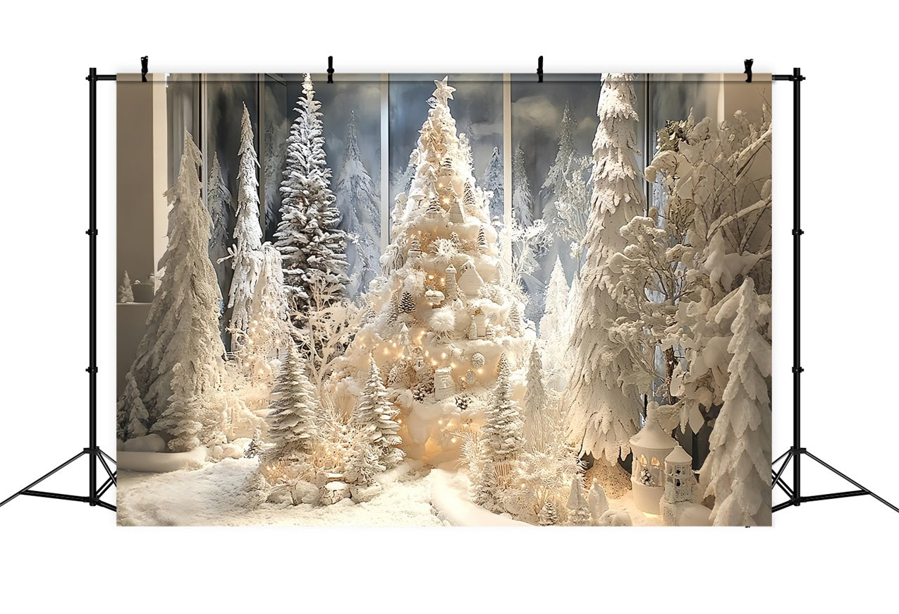 Winter Frosted Trees Snowy Enchanted Forest Backdrop BRP9-297