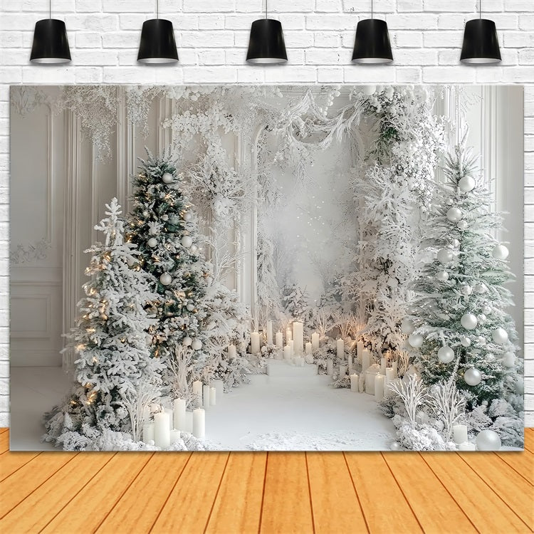 Magical Winter Christmas Forest Candlelight Backdrop BRP9-298