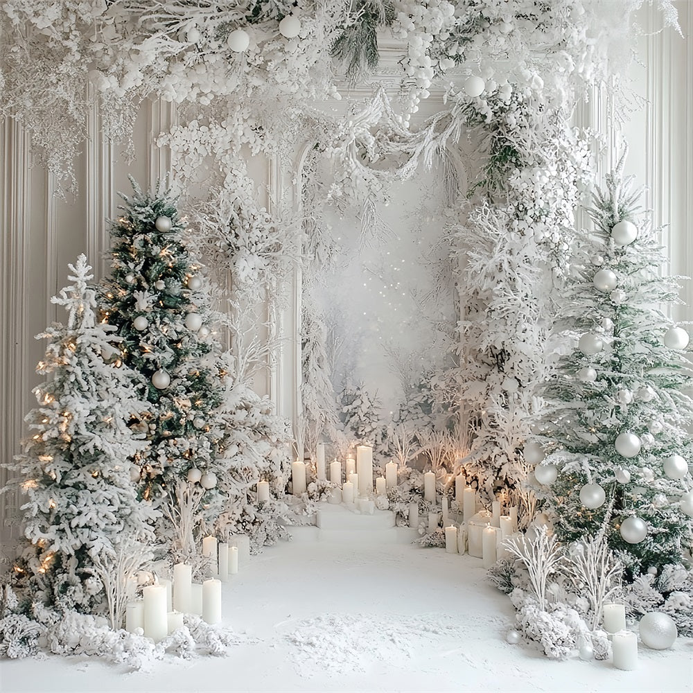 Magical Winter Christmas Forest Candlelight Backdrop BRP9-298