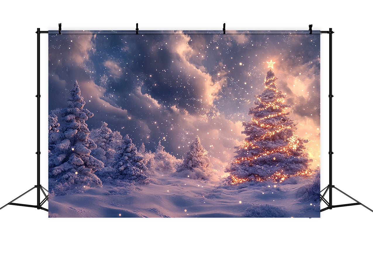 Radiant Winter Tree Snowy Landscape Backdrop BRP9-308