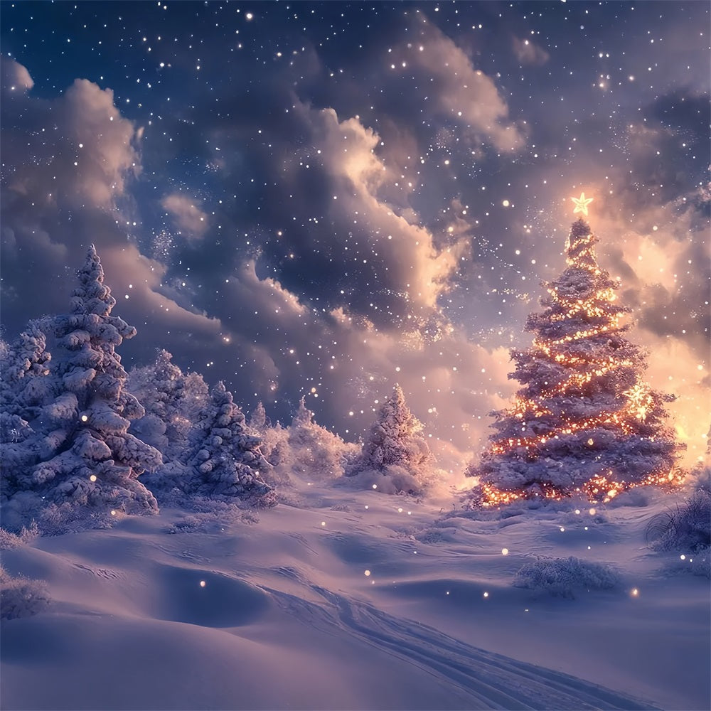 Radiant Winter Tree Snowy Landscape Backdrop BRP9-308