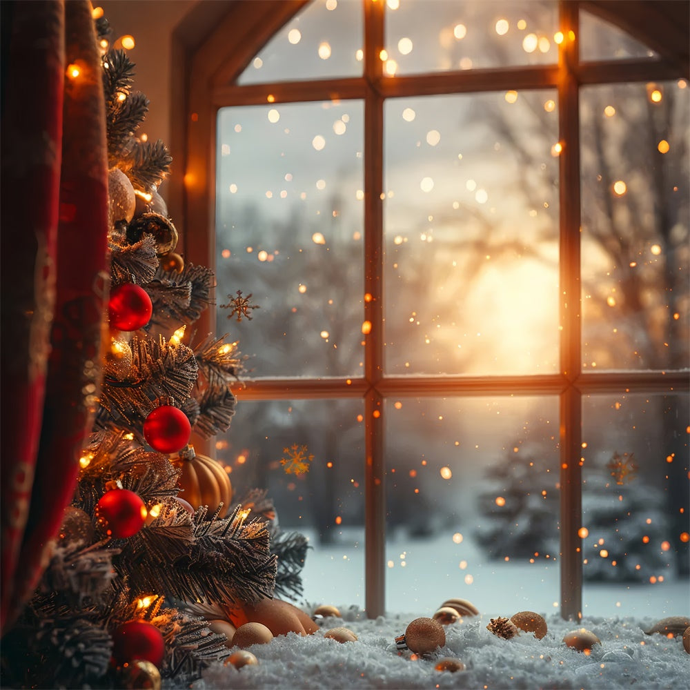 Winter Glow Christmas Snowy View Photography Backdrop BRP9-31