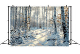 Enchanting Snow Covered Frozen Forest Winter Backdrop BRP9-317