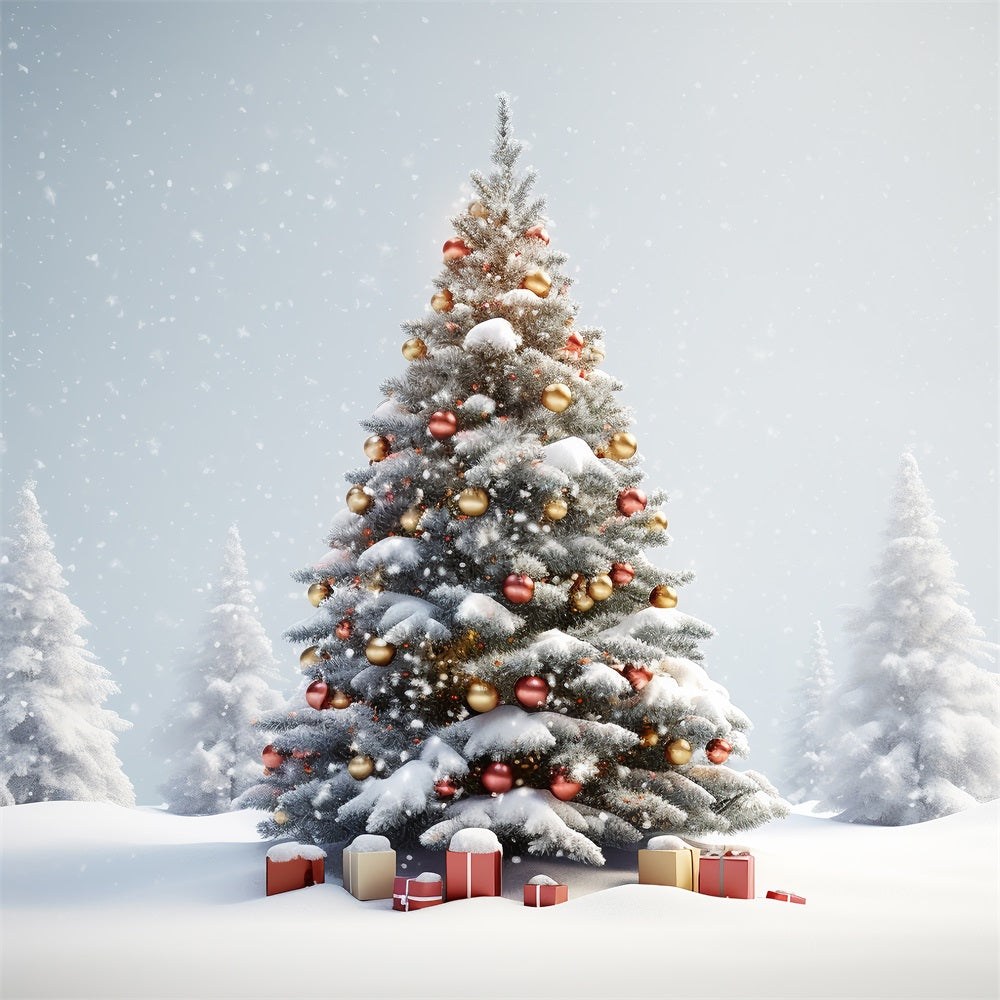 Winter Wonderland Christmas Tree Gifts Backdrop BRP9-329