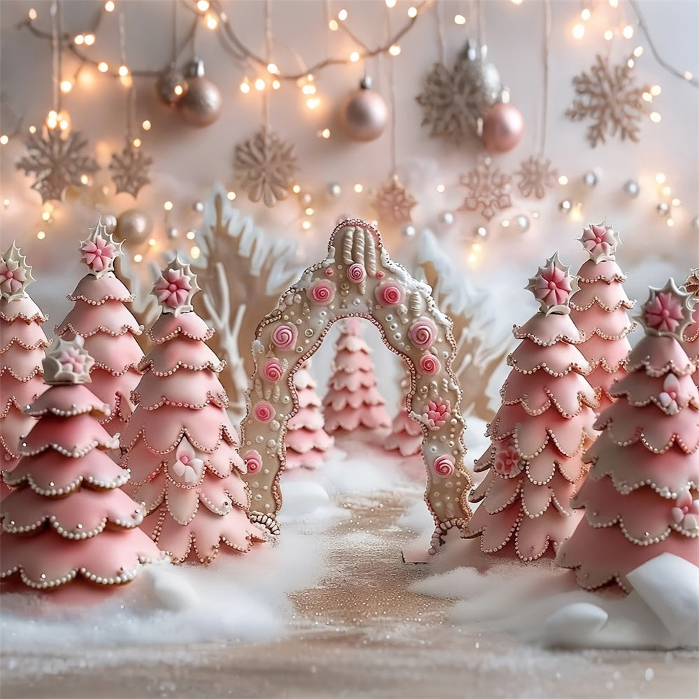 Pink Fantasy Candy Cane Winter Wonderland Backdrop BRP9-330