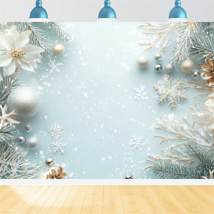 Winter Snowy Trees Christmas Decorations Backdrop BRP9-341