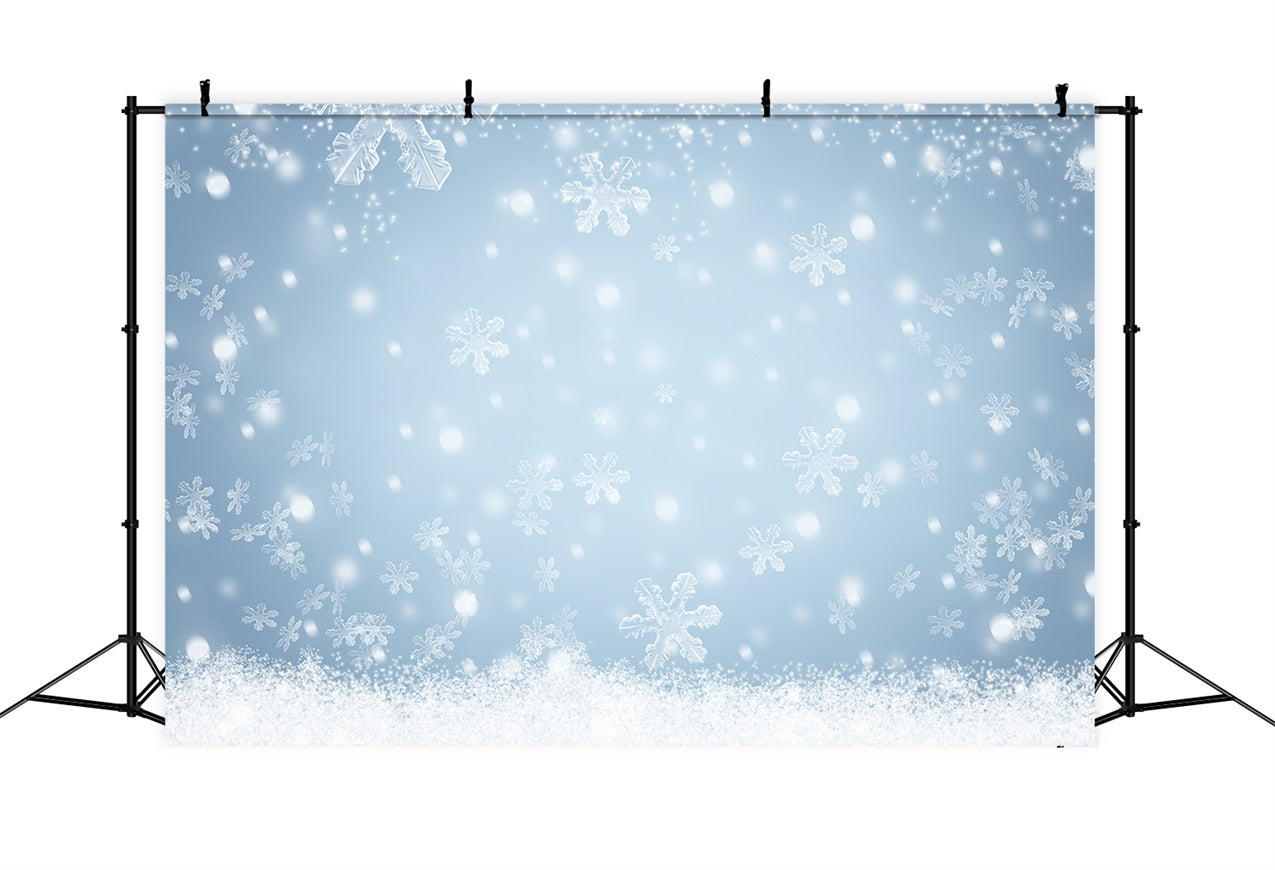 Winter Wonderland Glittering Snowflakes Backdrop BRP9-346