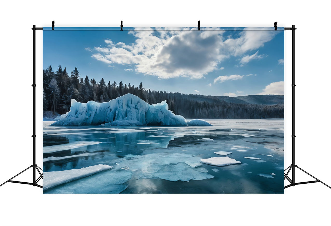 Winter Icy Landscape Crystal Waters Backdrop BRP9-355