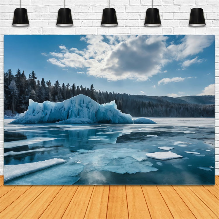 Winter Icy Landscape Crystal Waters Backdrop BRP9-355