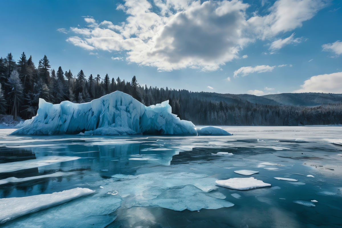 Winter Icy Landscape Crystal Waters Backdrop BRP9-355