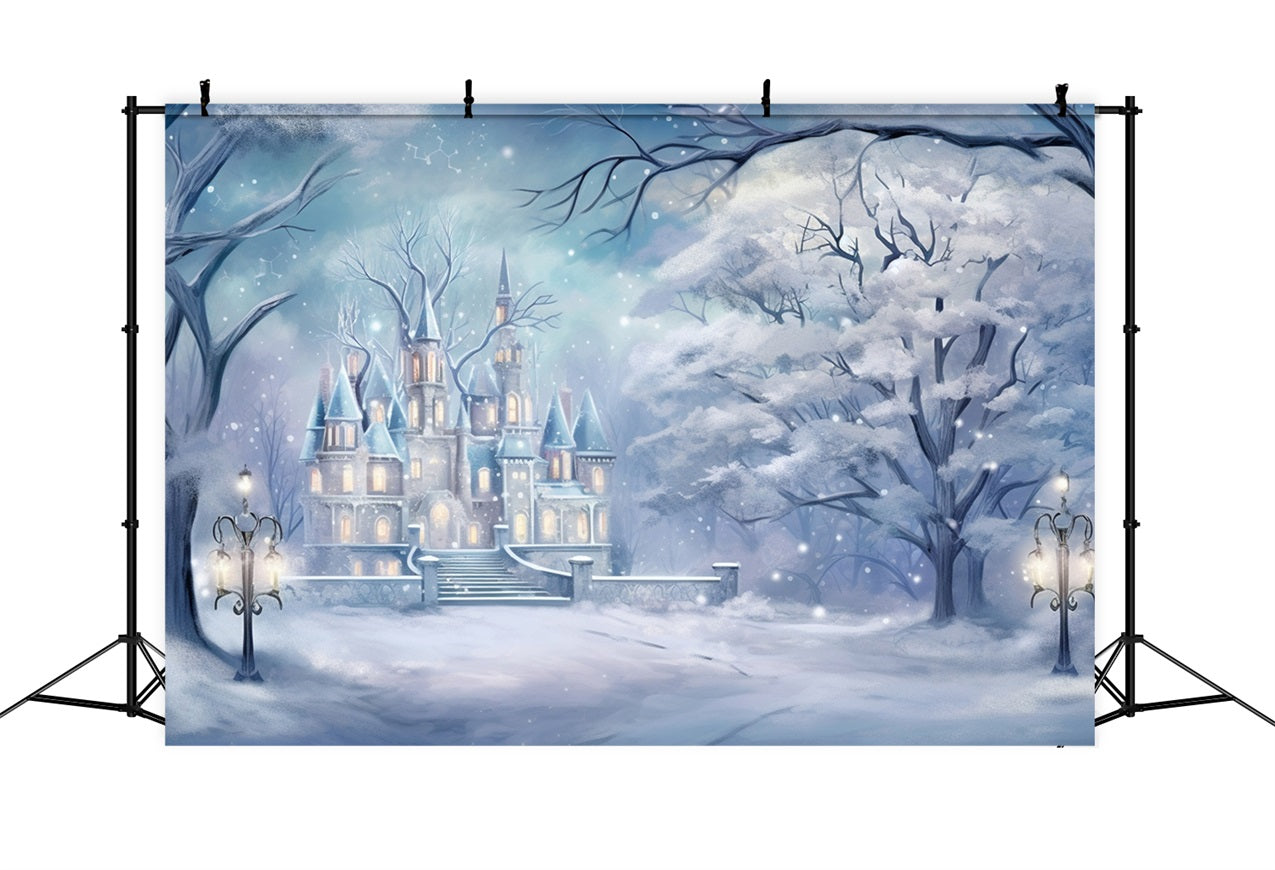 Enchanted Snow Castle Winter Fantasy Backdrop BRP9-358