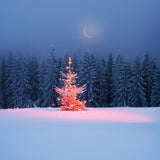 Winter Moonlit Sparkling Christmas Tree Backdrop BRP9-365