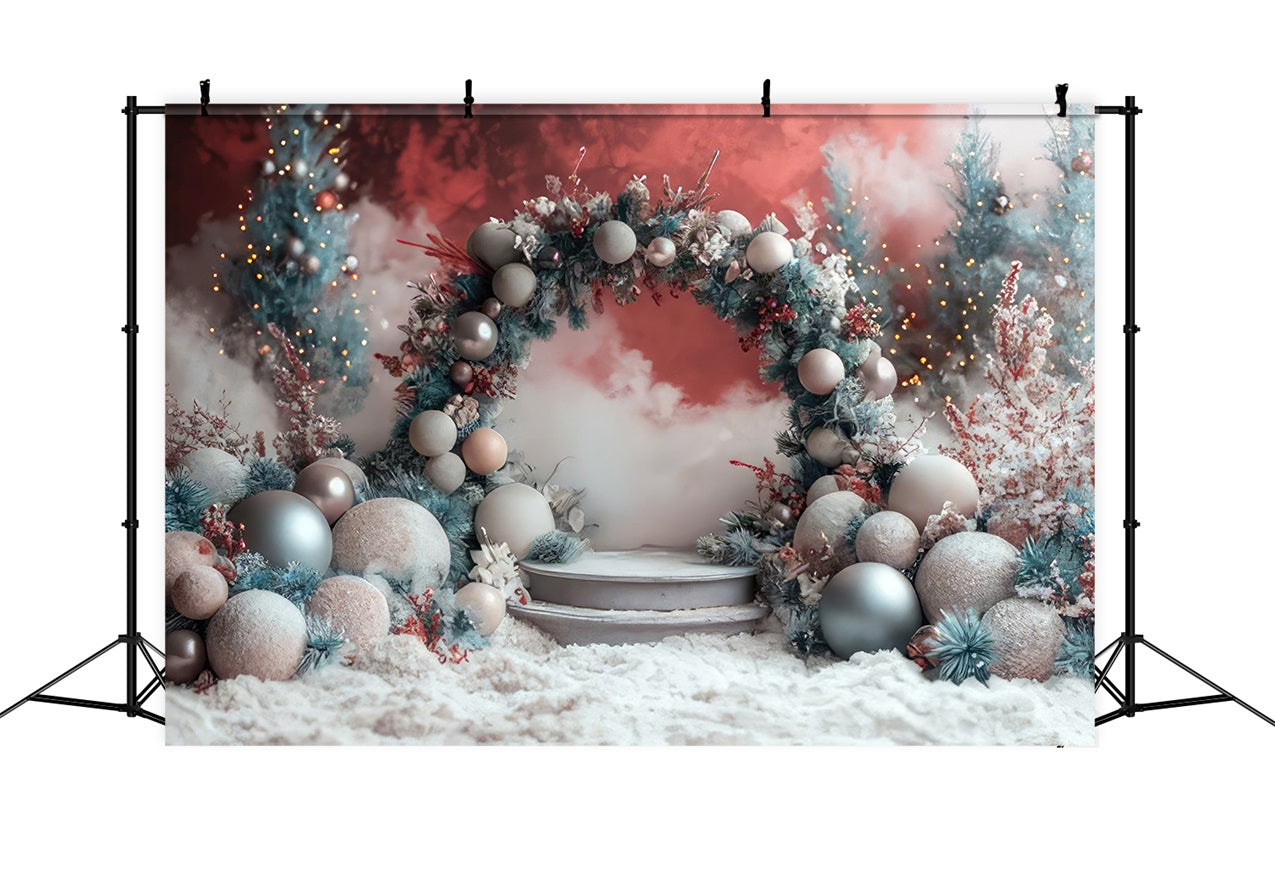 Dreamy Archway Decor Winter Snow Backdrop BRP9-370