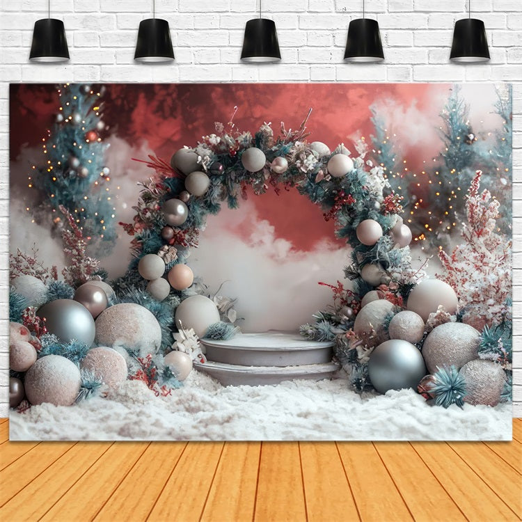 Dreamy Archway Decor Winter Snow Backdrop BRP9-370