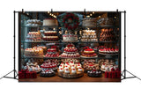 Christmas Bakery Delights Holiday Wreath Backdrop BRP9-82