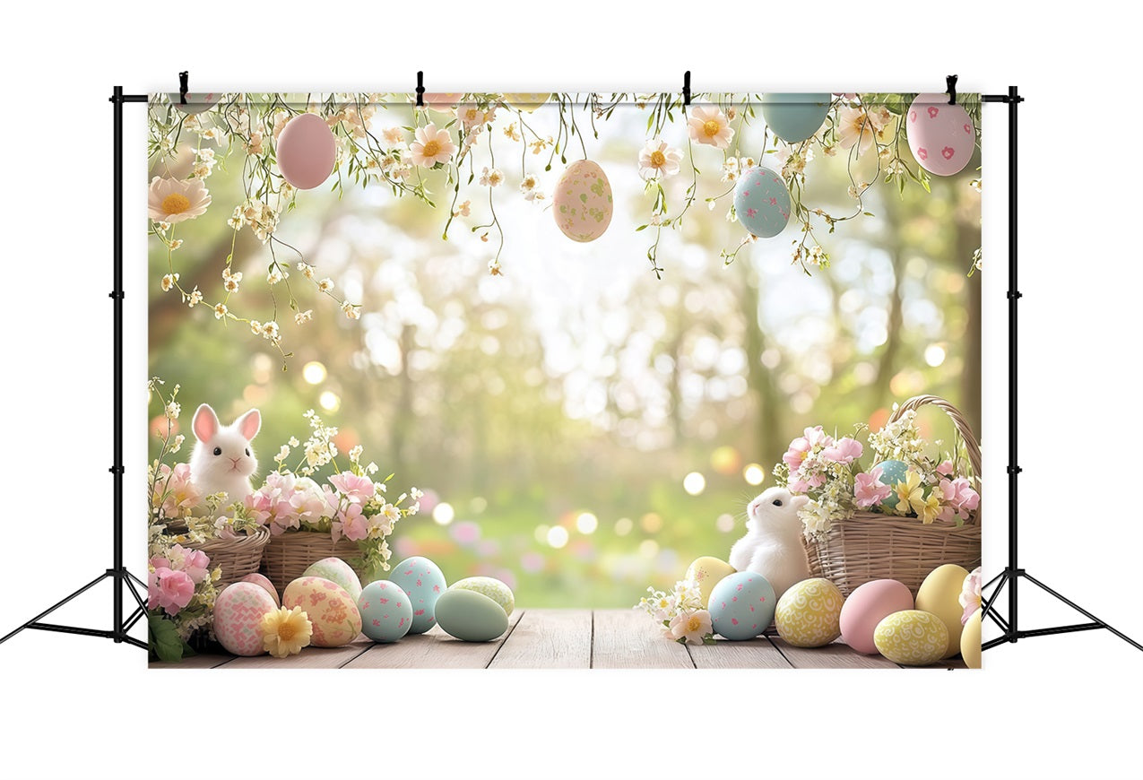 Easter Backdrops Egg Floral Wreath Backdrop CJJ-162