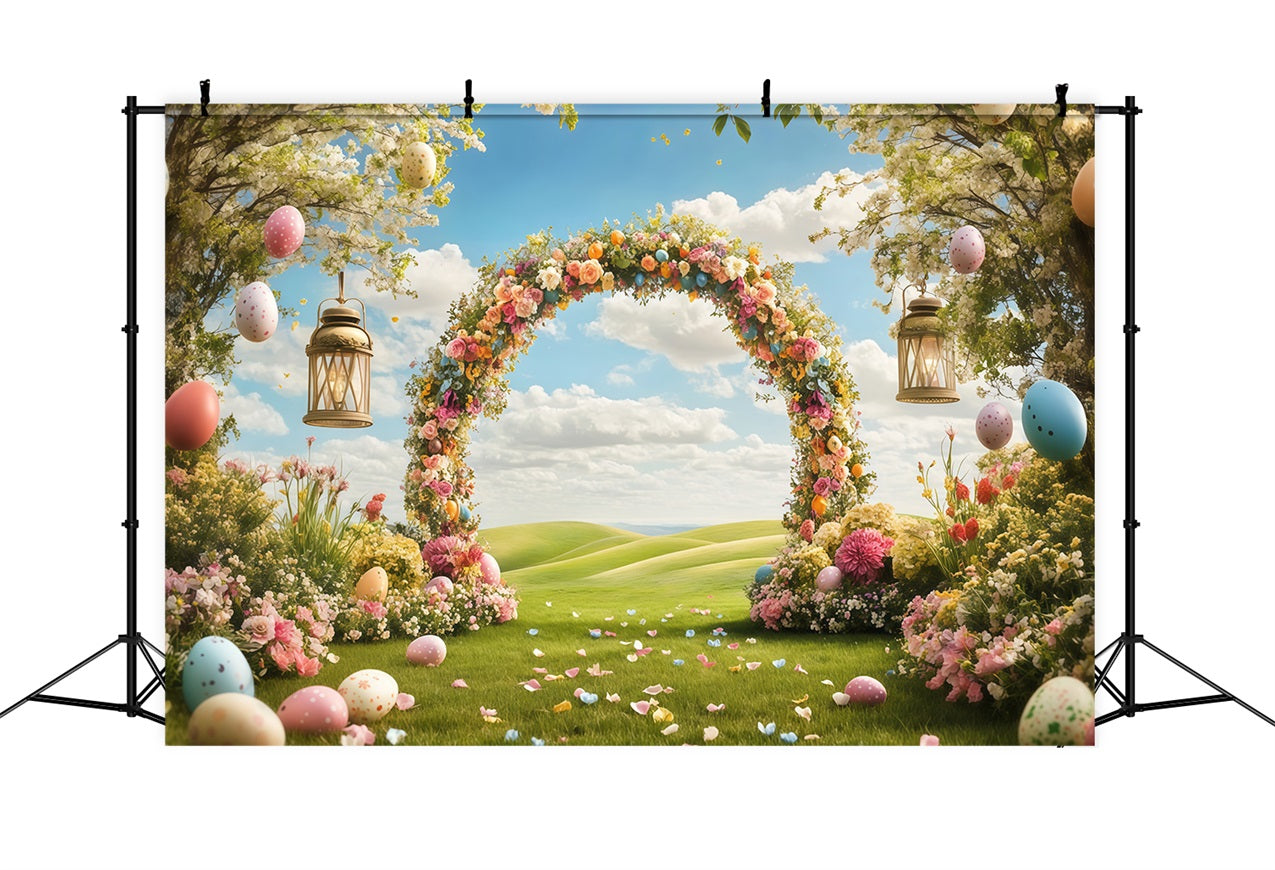 Backdrop For Easter Floral Archway Meadow Backdrop CJJ-165