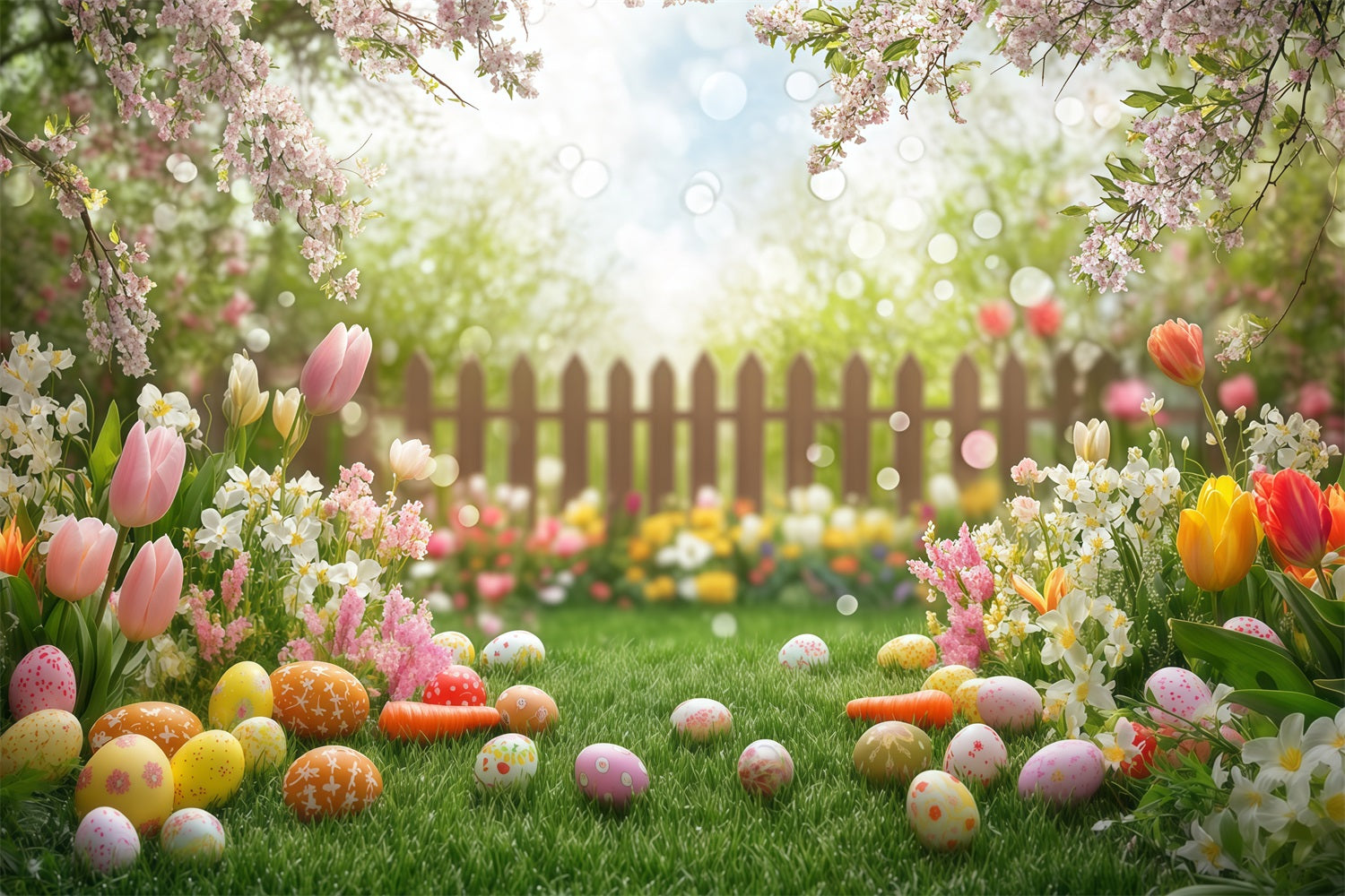 Easter Egg Backdrop Rustic Egg Floral Backdrop CJJ-167