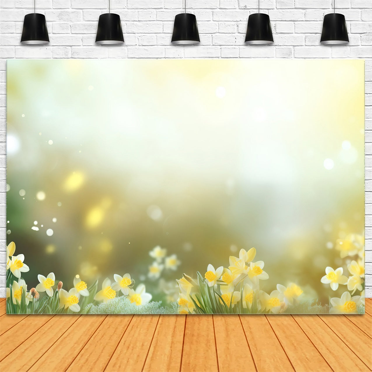 Daffodil Backdrop Glow Yellow Flower Backdrop CJJ2-1