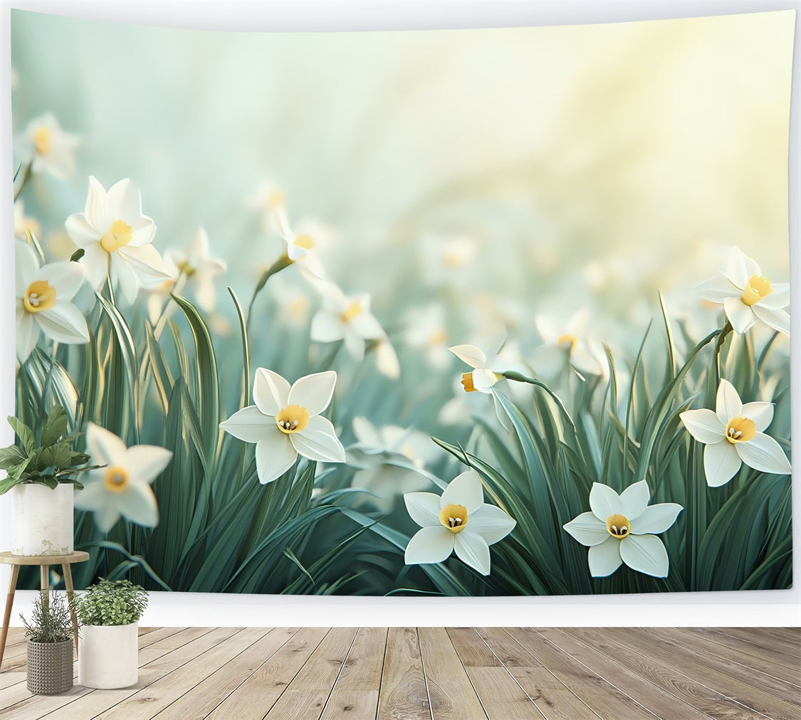 Daffodil Backdrop Soft Glow Floral Photography Backdrop CJJ2-10