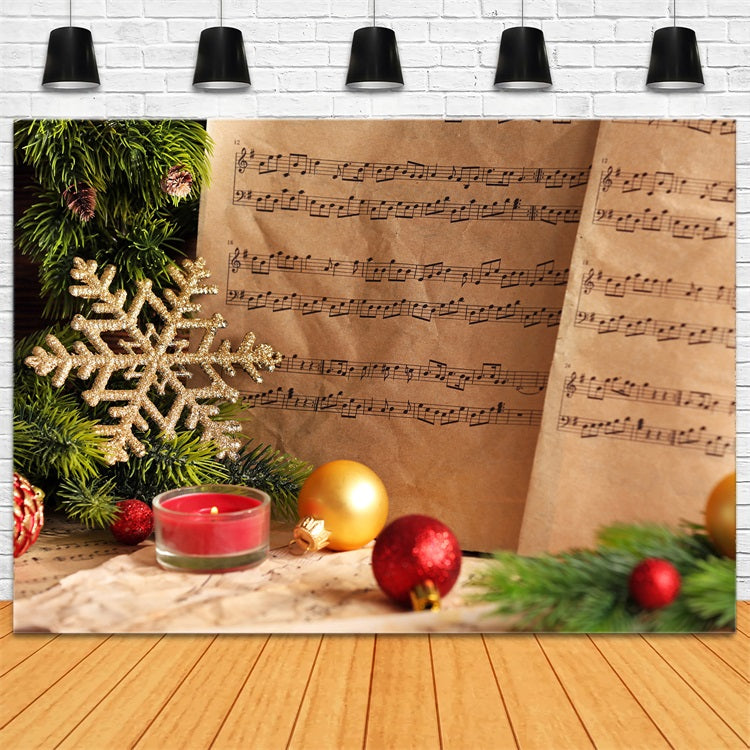 Joy to the World Backdrop Sheet Music Christmas Backdrop CJJ2-13