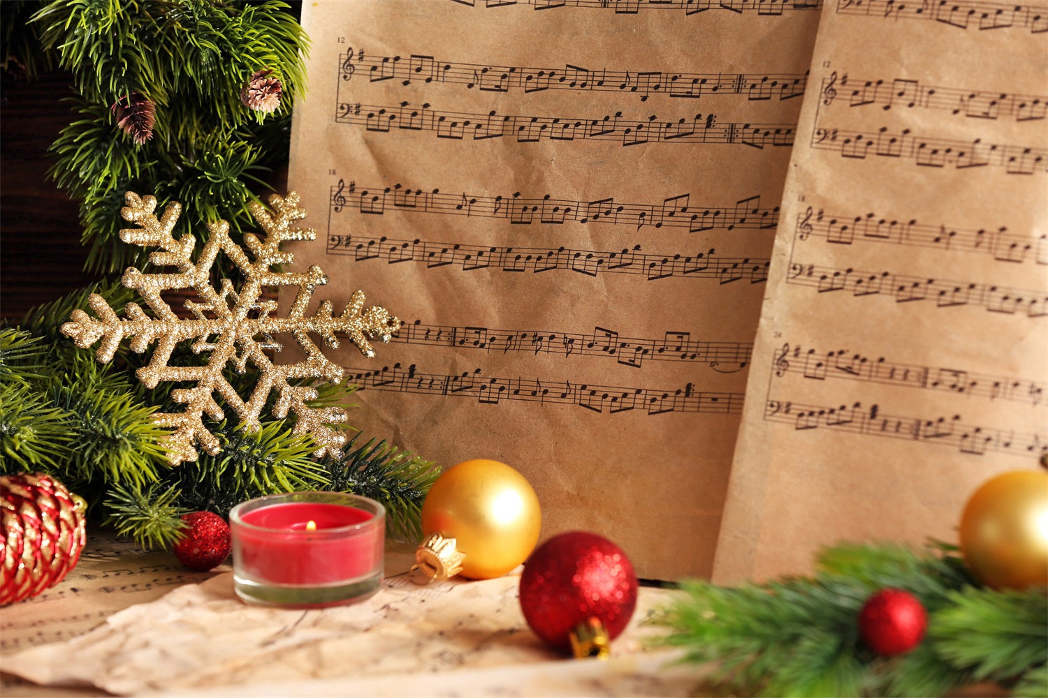 Joy to the World Backdrop Sheet Music Christmas Backdrop CJJ2-13