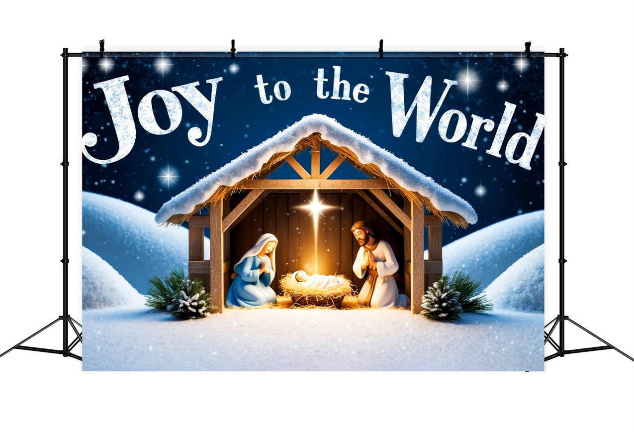 Joy to the World Backdrop Christmas Nativity Backdrop CJJ2-15