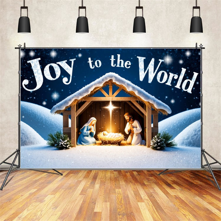 Joy to the World Backdrop Christmas Nativity Backdrop CJJ2-15