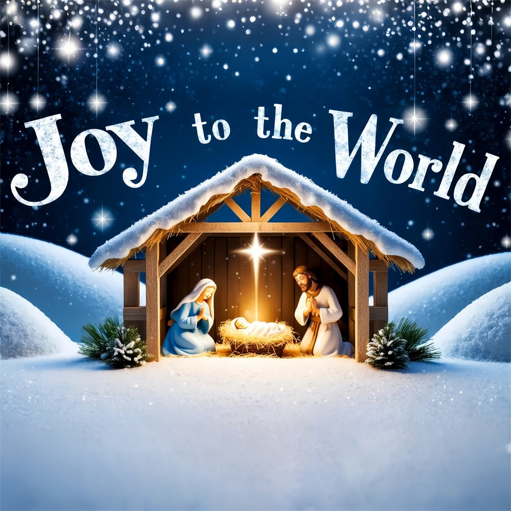 Joy to the World Backdrop Christmas Nativity Backdrop CJJ2-15