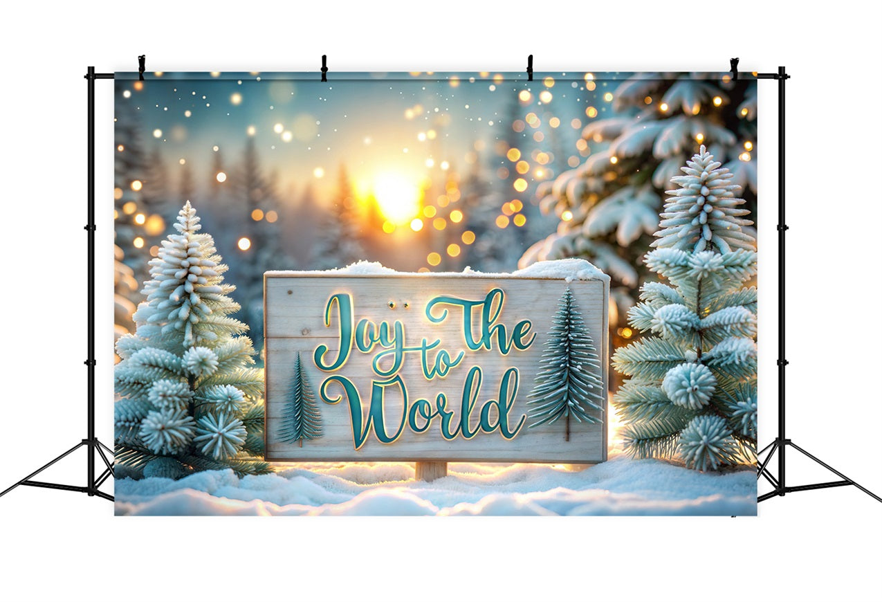 Joy to the World Backdrop Christmas Snow Sign Backdrop CJJ2-17