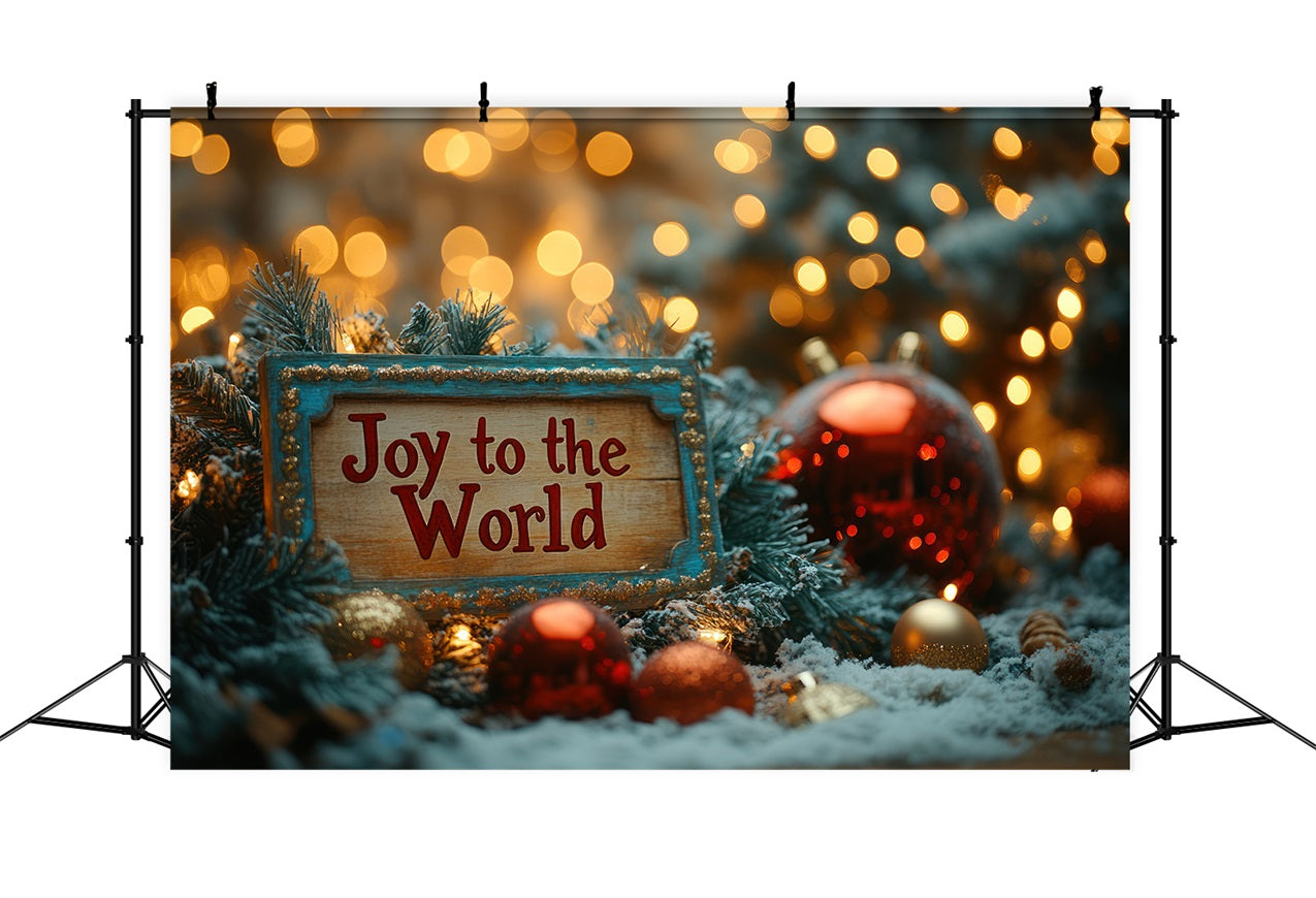 Joy to the World Backdrop Golden Glow Christmas Backdrop CJJ2-18