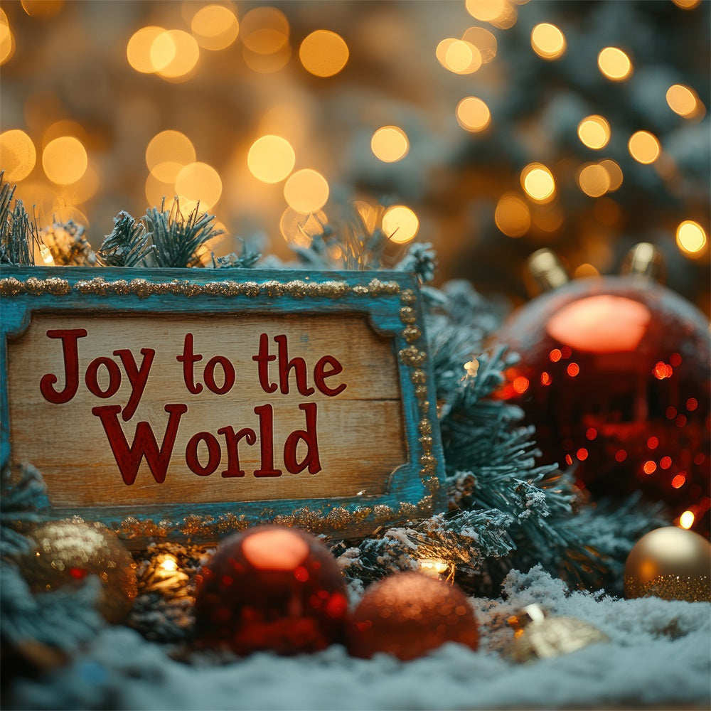 Joy to the World Backdrop Golden Glow Christmas Backdrop CJJ2-18