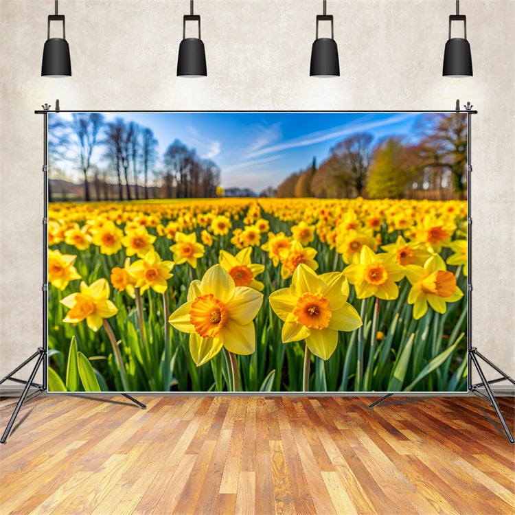 Daffodil Backdrop Bloom Floral Photo Backdrop CJJ2-3