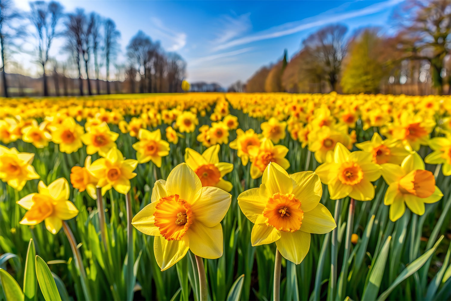 Daffodil Backdrop Bloom Floral Photo Backdrop CJJ2-3