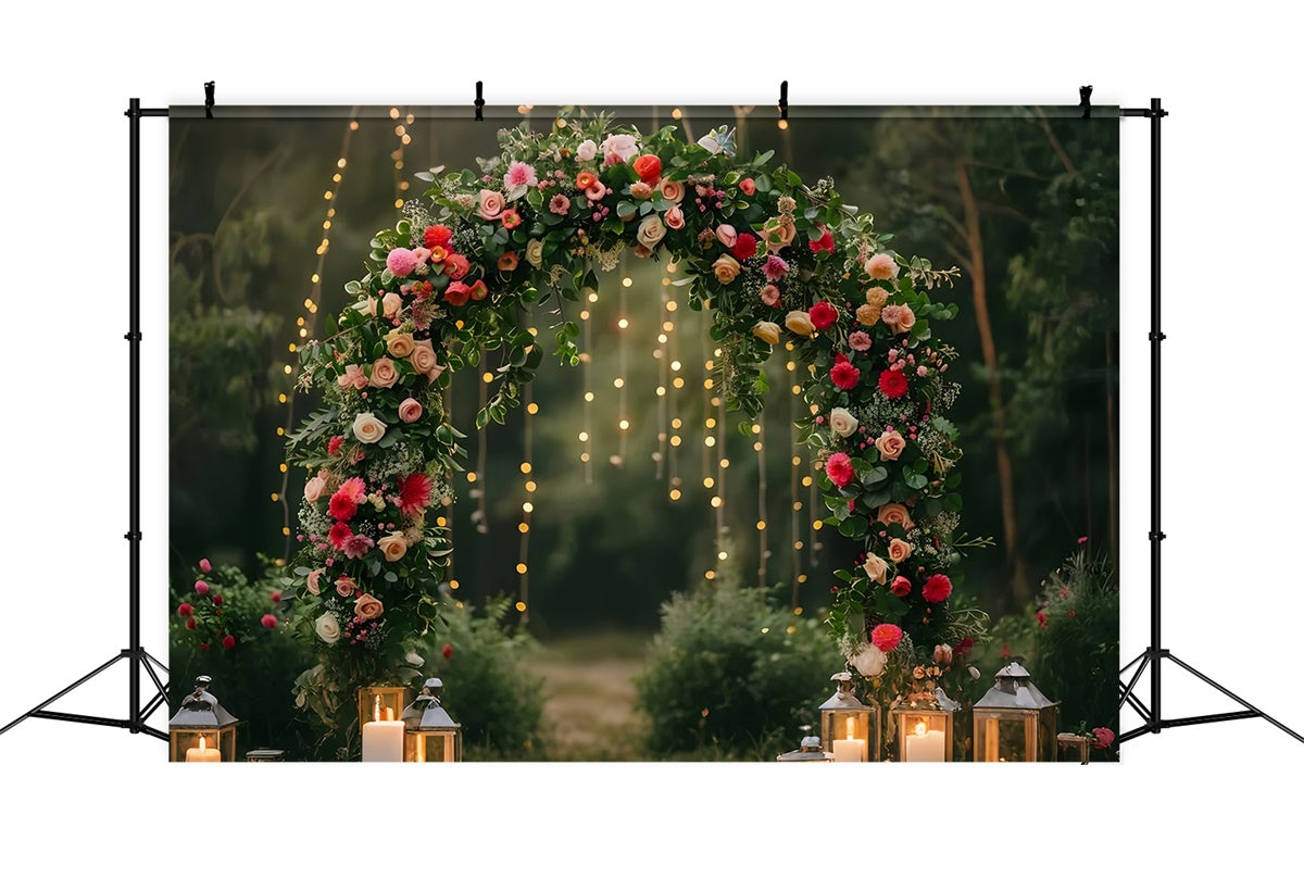 Forest Photo Backdrops Elegant Rose Lantern Archway Backdrop CJJ2-32