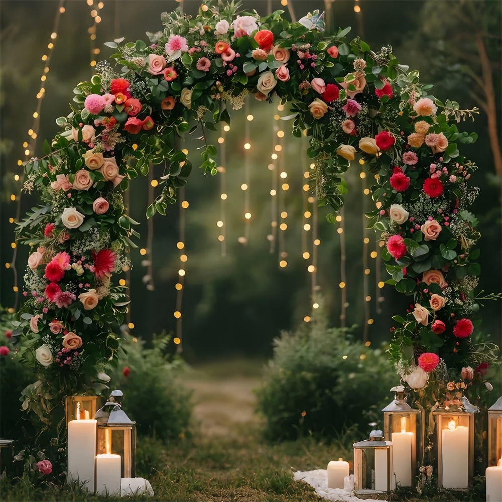 Forest Photo Backdrops Elegant Rose Lantern Archway Backdrop CJJ2-32