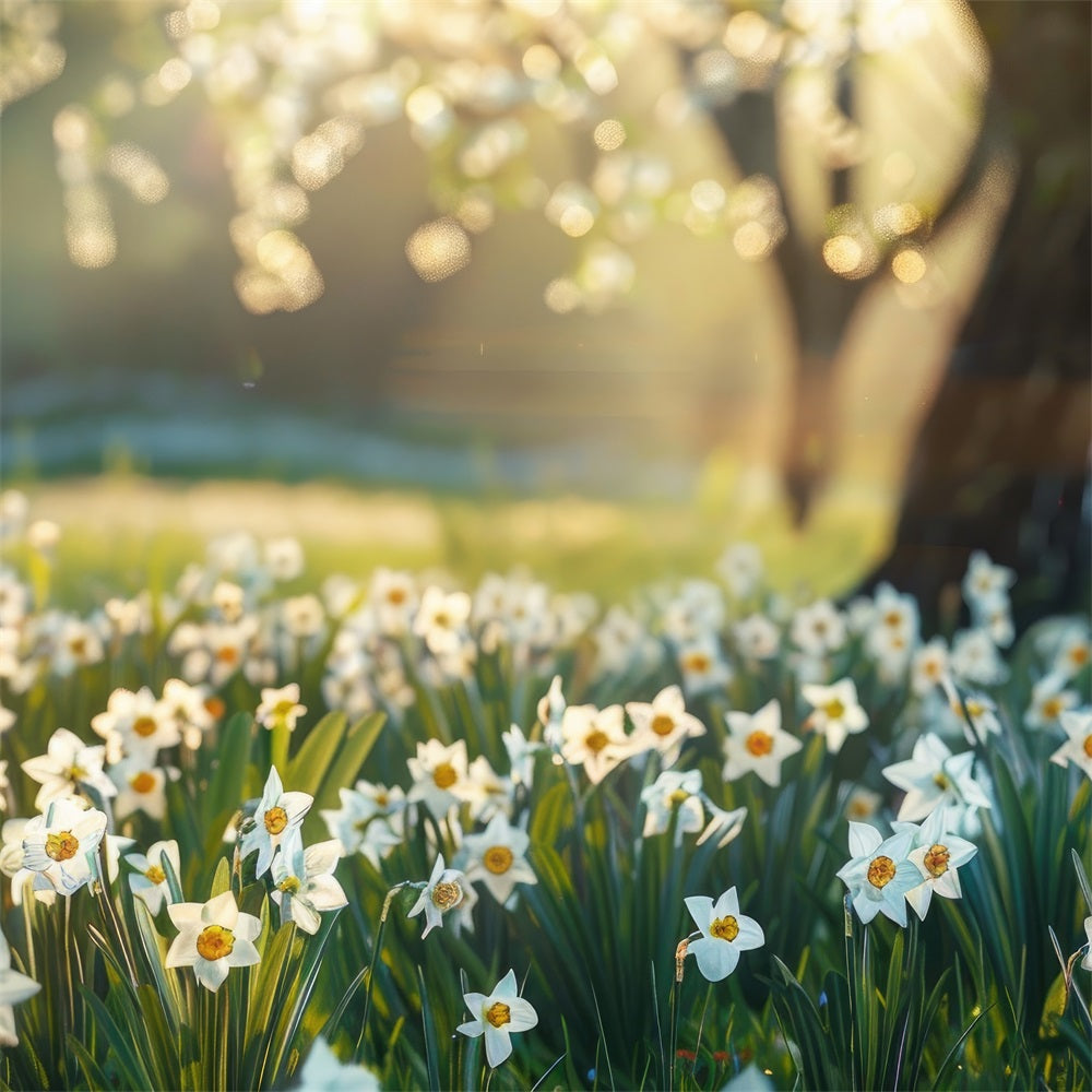 Daffodil Backdrop Sunlit Meadow Floral Backdrop CJJ2-5