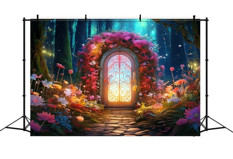 Fairy Tale Forest Backdrop Mystical Garden Doorway Backdrop CJJ2-61