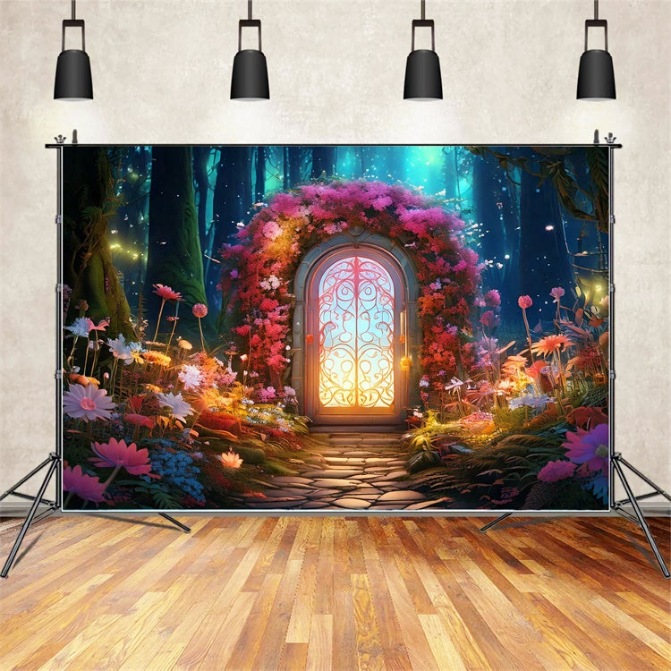 Fairy Tale Forest Backdrop Mystical Garden Doorway Backdrop CJJ2-61